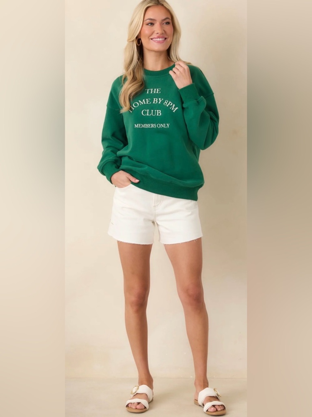 6. Green Crewneck Sweatshirt - Members Only Graphic